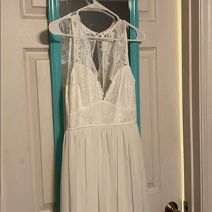 Long white lace dress